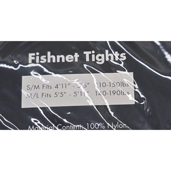 Spirit Fishnet Tights S/M For Women 100% Nylon Black - Picture 3 of 3